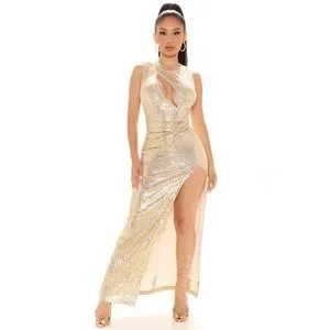 green emerald velvet dress Cream Maxi Dress with Jeweled Top